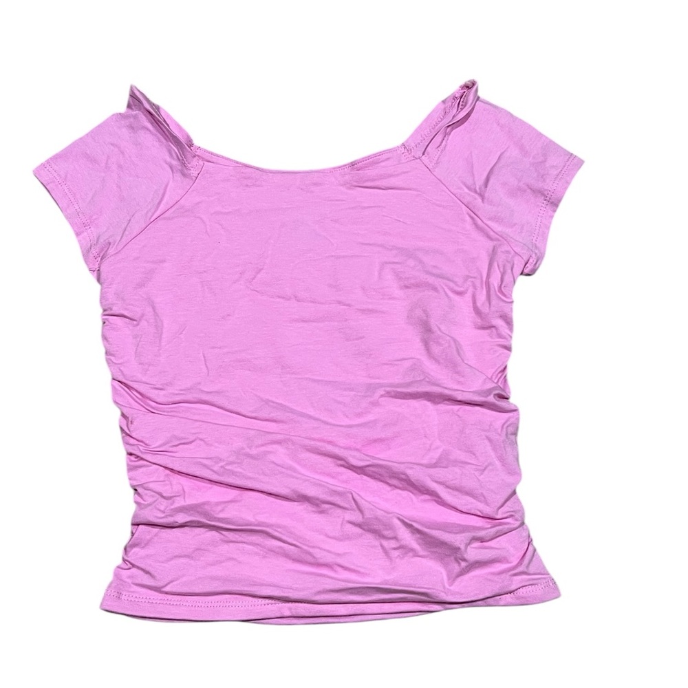 Class Girls Ruched Pink Tee – Size L (10/12) – NWT